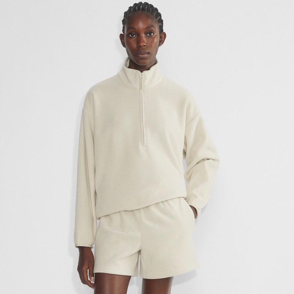 Aritzia Polartec Cream Fleece Shorts